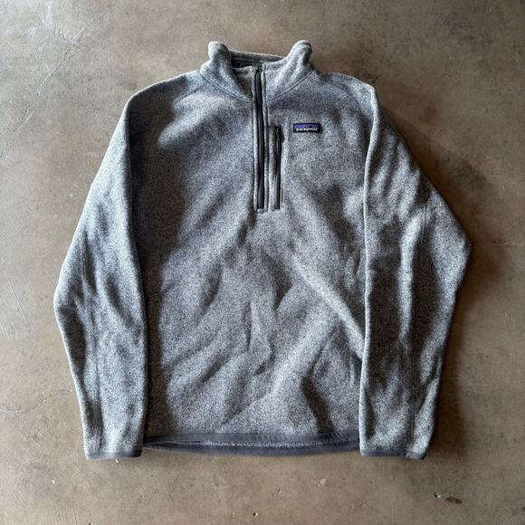 VINTAGE Y2K PATAGONIA FLEECE QUARTER ZIP JACKET COAT WARM GRAY MENS MEDIUM - Picture 1 of 5